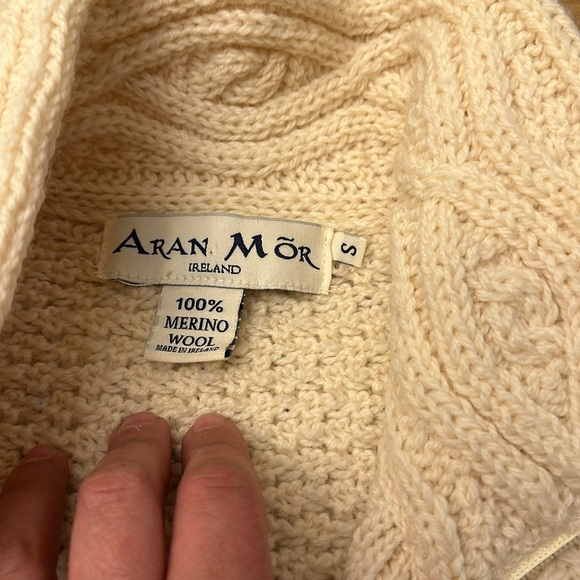 ARAN MOR ⭐️ Ireland 100% merino wool cardigan - Picture 7 of 11